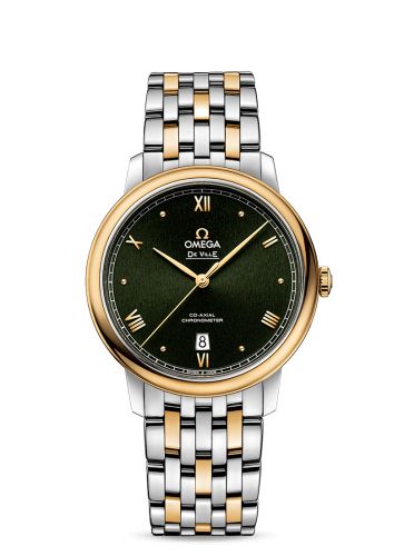 Omega De Ville Prestige Co-Axial 39.5 Stainless Steel / Yellow Gold / Green Sunburst / Bracelet